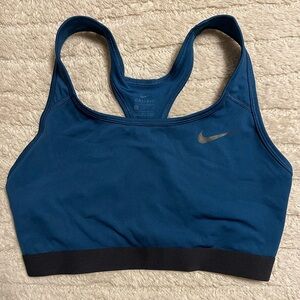 Nike Dri Fit Women's Teal and Black Sports Bra